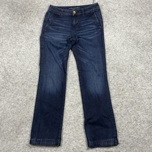 Banana Republic Jeans Womens 27x31 Blue‎ Dark Wash Whiskered Denim Flap Pocket